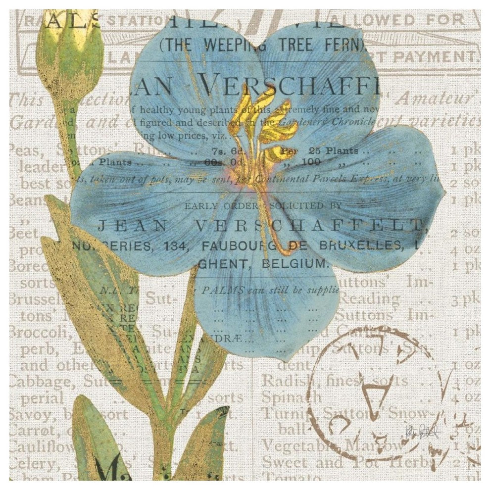 "Bookshelf Botanical VI" Digital Paper Print by Katie Pertiet, 38"x38"