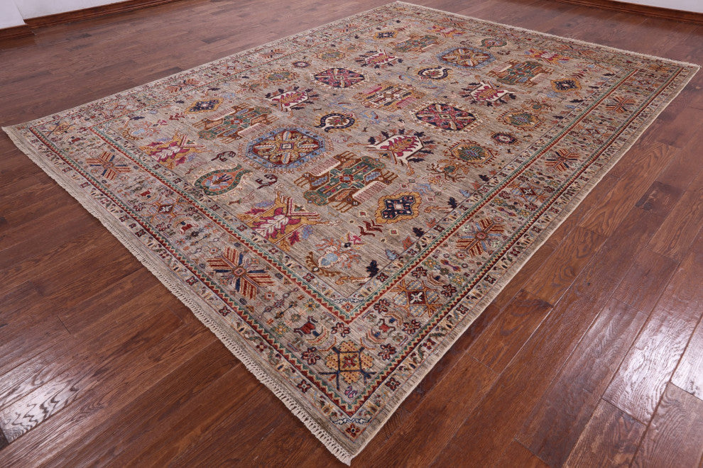 9' 0" X 11' 10" Persian Tabriz Handmade Wool Rug Q7662