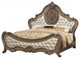 Queen Tufted Bronze Upholstered Faux Leather Bed With Nailhead Trim