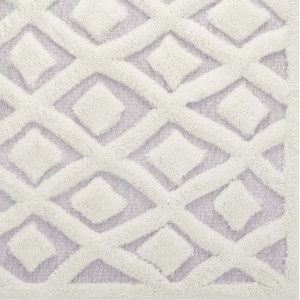 Morsel Abstract Diamond Lattice 5x8 Shag Area Rug