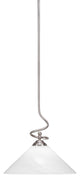 Capri Stem Pendant, Brushed Nickel Finish, 16" White Marble Glass