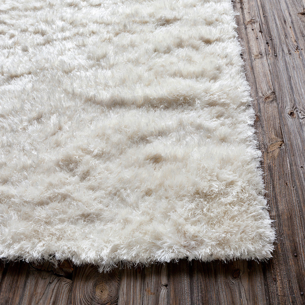Oyster Contemporary Area Rug, White, 5'x7'6"