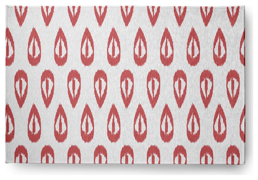Ikat Tears Chenille Rug, Red, 2'x3'