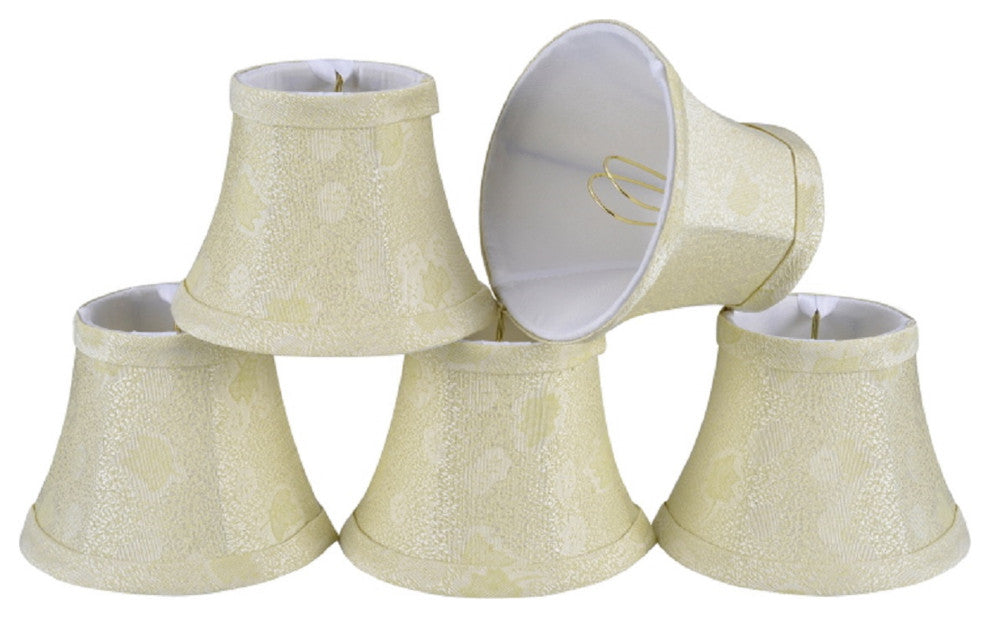 30007-5 Small Bell  Chandelier Clip On Lamp Shade Butter Creme 3"x5"x4"