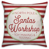 Santa's Workshop 16"x16" Throw Pillow