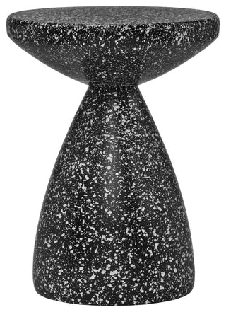 Anika Iron Terrazzo End / Side Table, Black