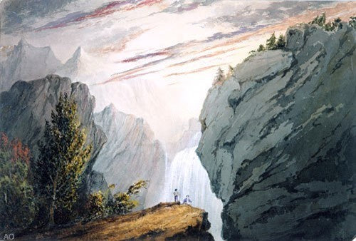 David Claypoole Johnston At the Waterfall, Gallery Wrapped Canvas, 18"x27"