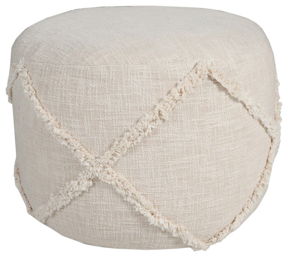 Solid Textured Decorative Diamond Pouf Ottoman