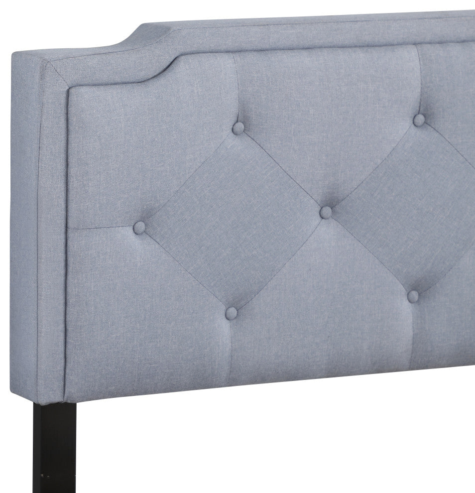 Deb Queen Bed Light Gray, Blue, Queen