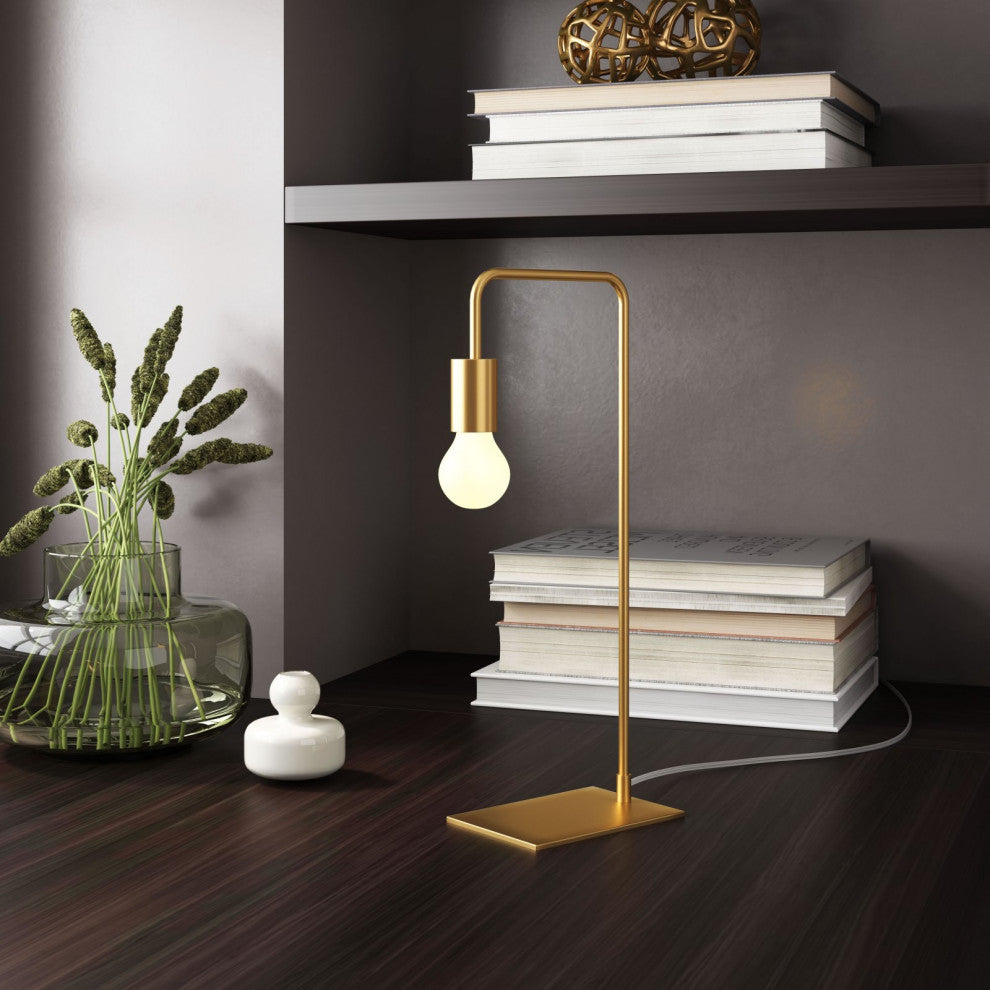 Table Lamp, Steel Metal, Brass, Gold, Kitchen Lounge Bistro Lobby Hospitality