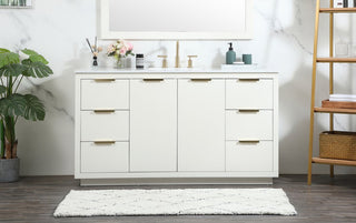 Bethany Single Bathroom Vanity, White, 60"