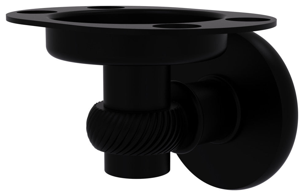 Continental Toothbrush Holder With Twist Accents, Matte Black
