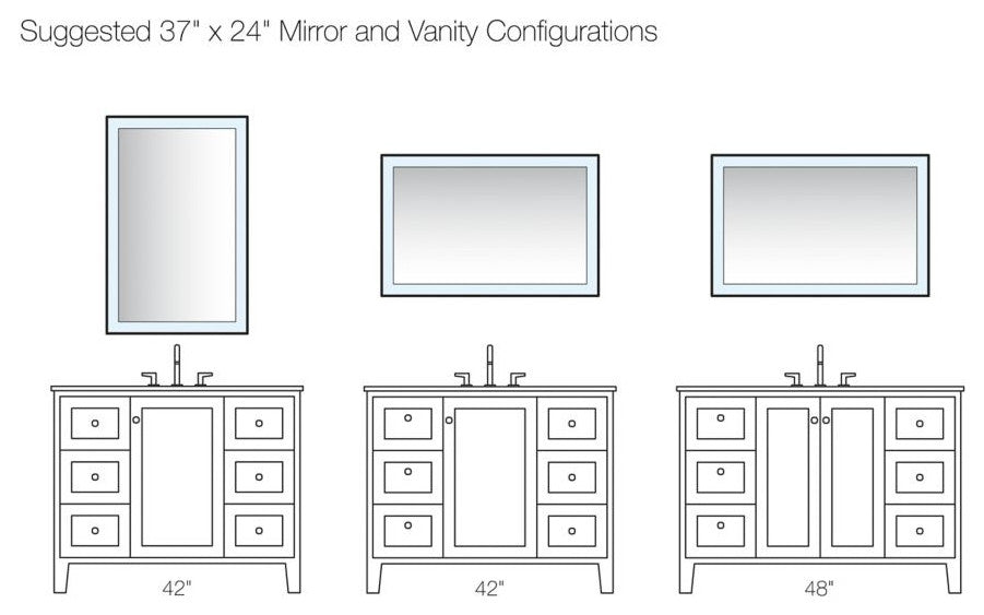 Sterling Sunfield 37"x24" Rectangular Lighted Mirror