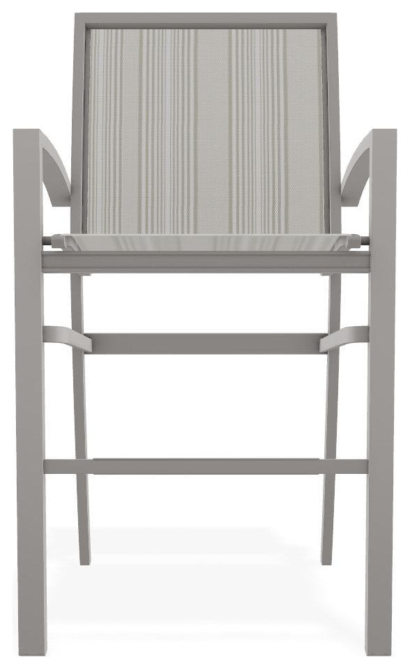 Kendall Sling Bar Height Stackable Outdoor Stool, Harbor/Warm Gray