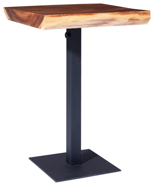 Chamcha Wood Bar Table, Metal Leg