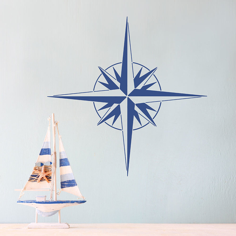 Explorer''s Compass Wall Art Stencil, Trendy Easy DIY Wall Decor, Small