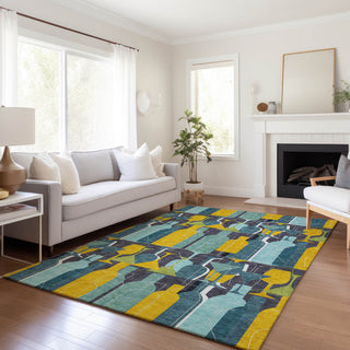 Addison Premium Washable Mayfield AMF168 blue 8' x 10' Rug