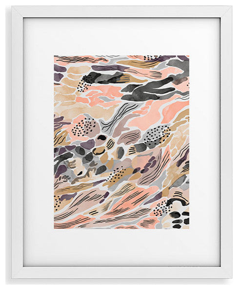 Marta Barragan Camarasa Pink Abstract Artistic Brushes Framed Art Print, 11x14"