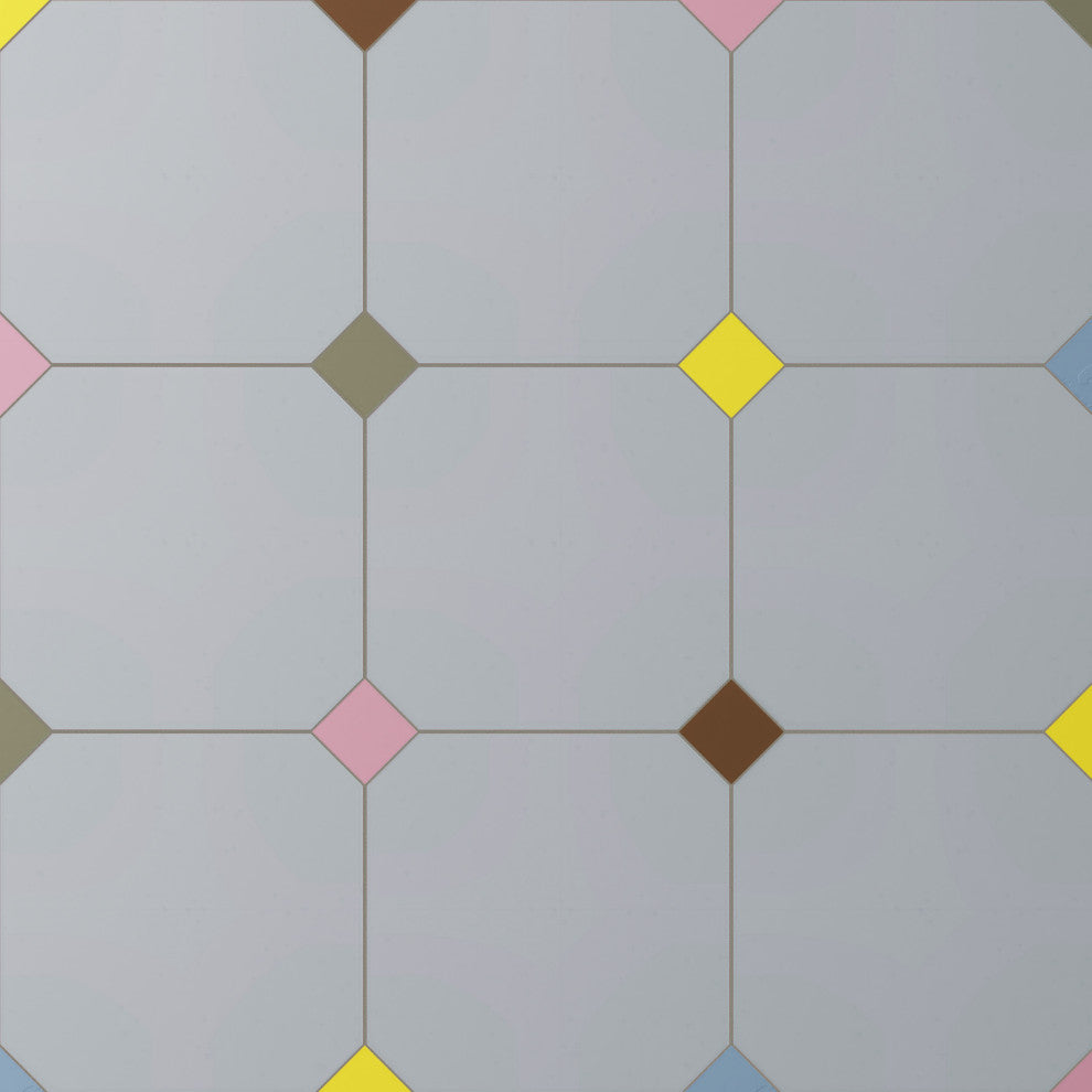 Vaudeville Octagon Humo, Taco Multi Porcelain Floor/Wall Tile