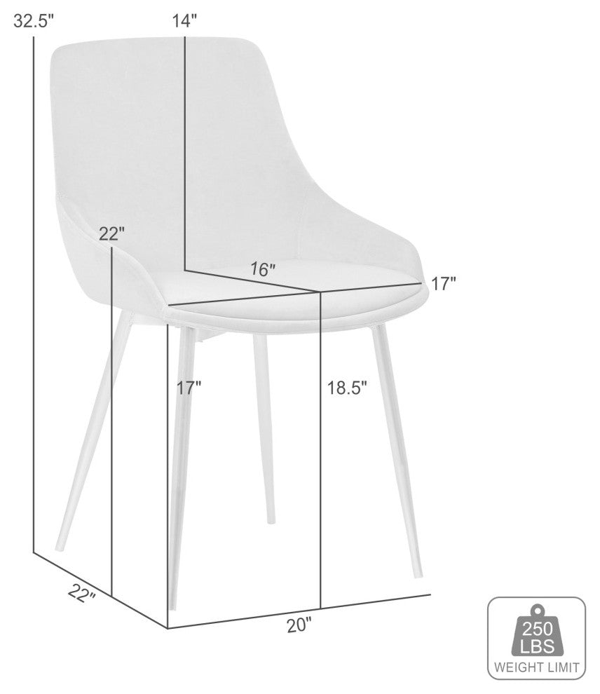 Heidi Velvet Dining Accent Chair, Blush Pink