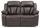 Daria 62 in. W Flared Arm Faux Leather Straight Reclining Sofa, Dark Brown
