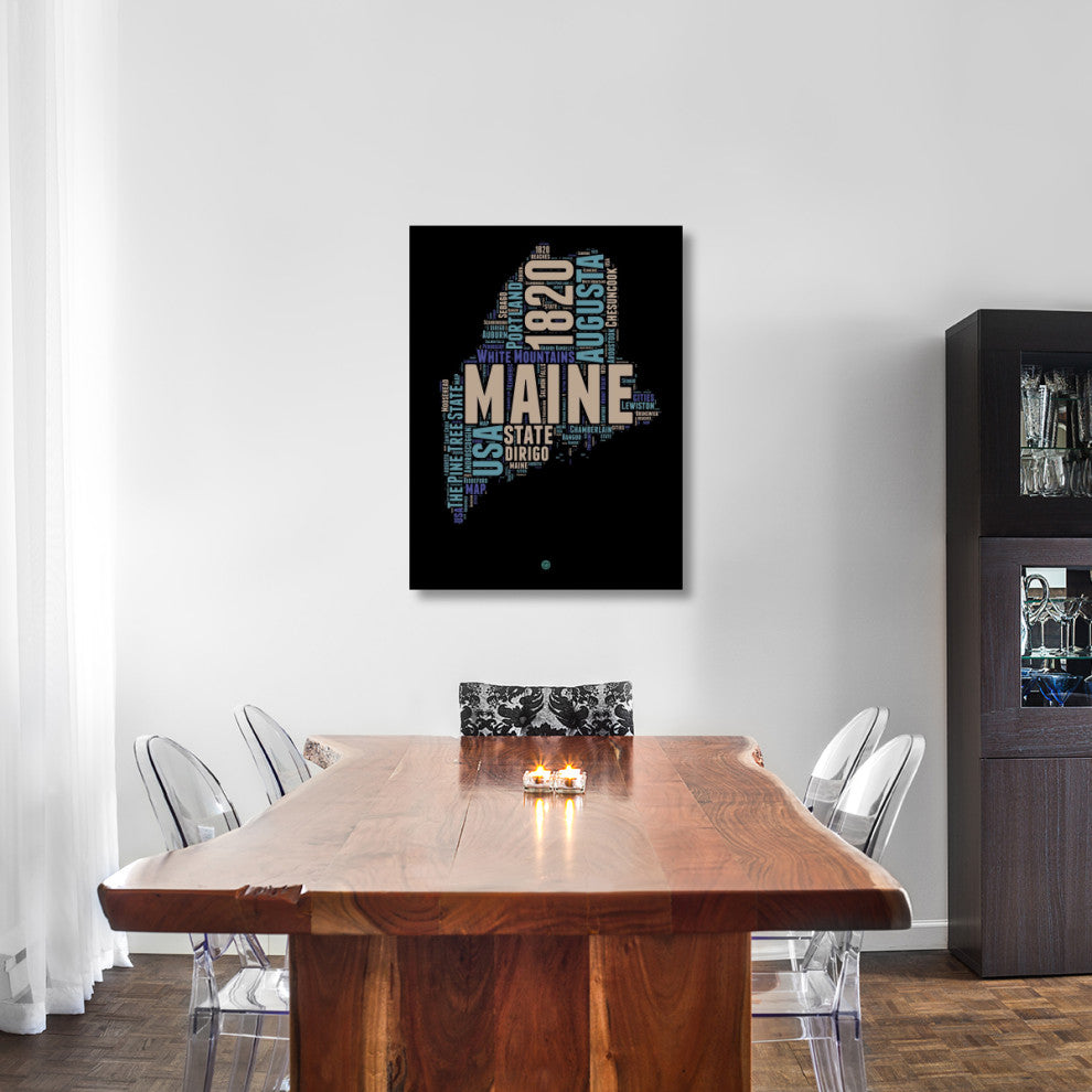 "Maine Word Cloud 1" Fine Art Print
