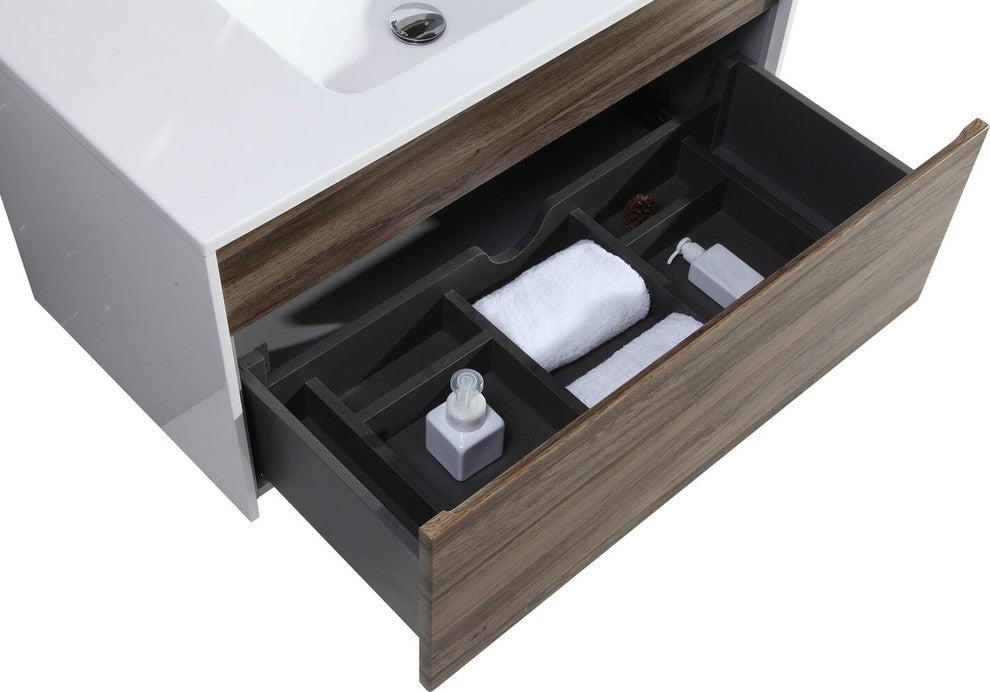 The Ivy Single Bathroom Floating Vanity, Vine, 30"