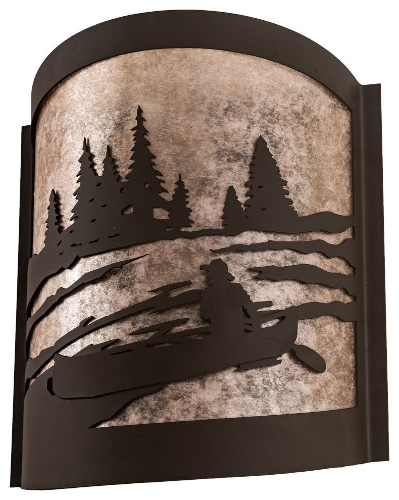 10 Wide Canoe At Lake Right Wall Sconce