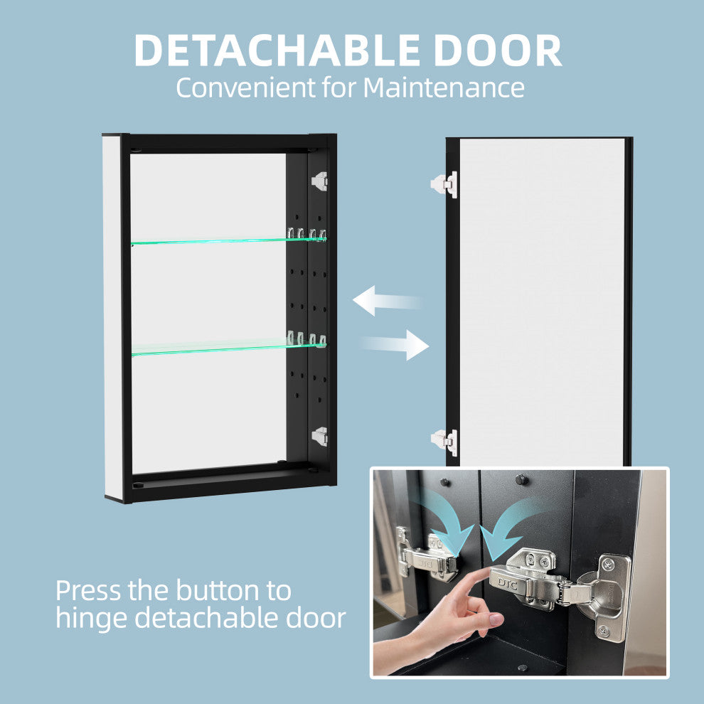 60'' W 30'' H Recessed or Surface Mount Frameless Medicine Cabinet with Mirrors