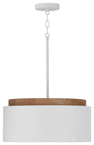 Capital Lighting 350912 Liam 18"W Wood Pendant - Light Wood / White