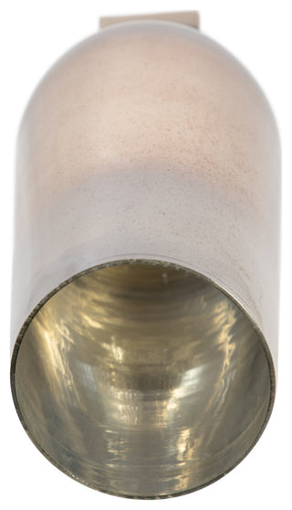 Glass, 26"H Vase, Metal Base, Champagne