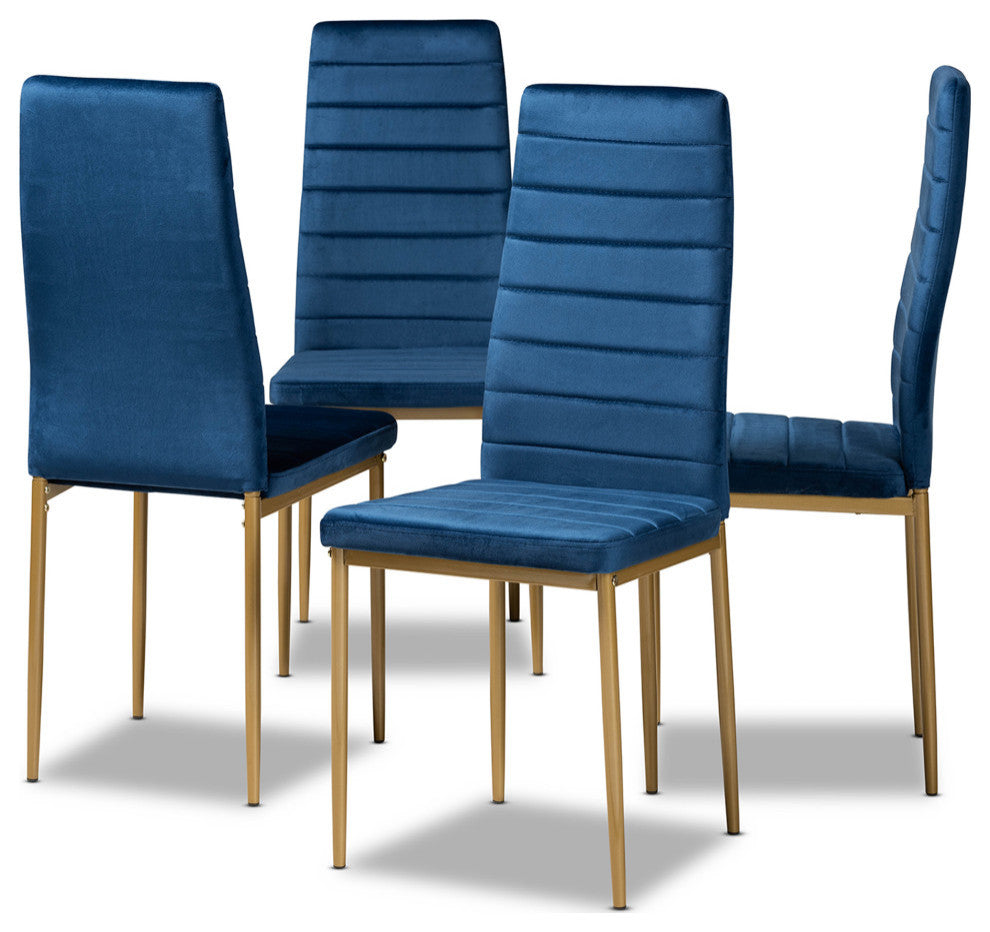 Seal Glamour 4-Piece Dining Chairs, Navy Blue