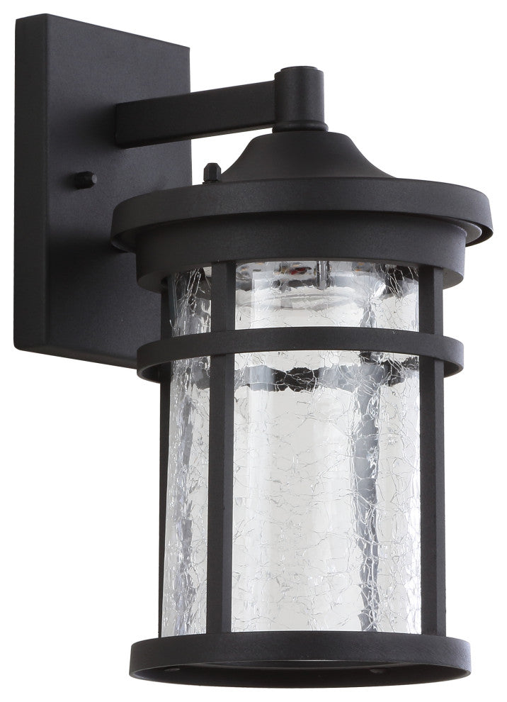 Campo Outdoor Wall Lantern Glass/Metal Integrated Sconce, Black, Width: 6.5"