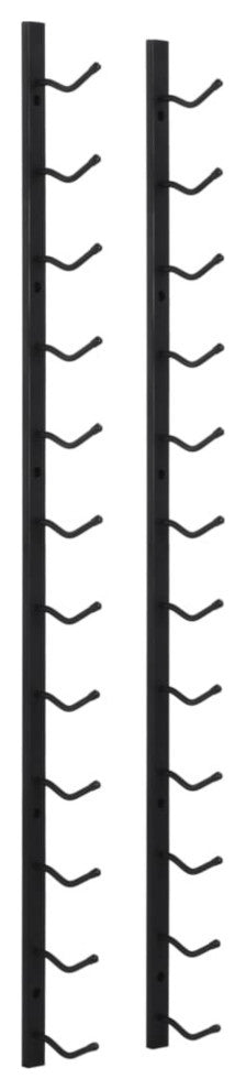 Vidaxl Wall Mounted Wine Rack For 12 Bottles Black Iron