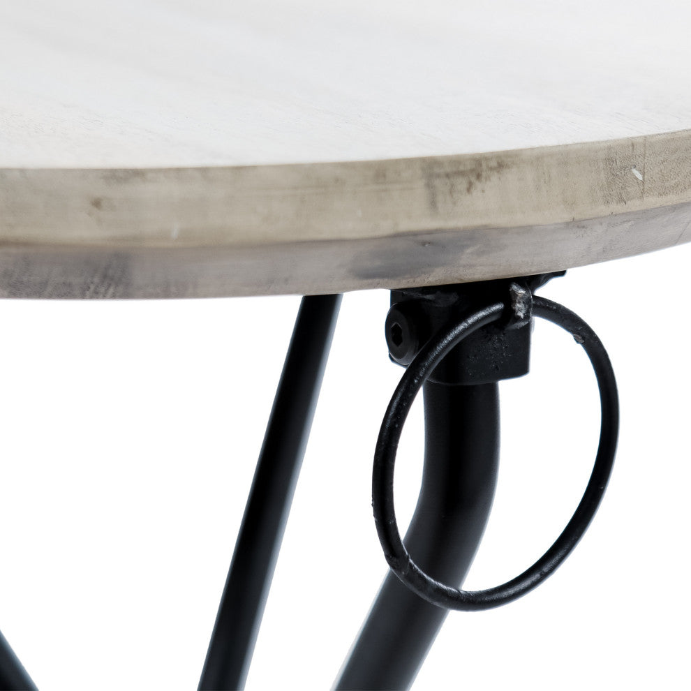 GDF Studio Nasir Outdoor Foldable Side Table, Light Gray, Set of 2
