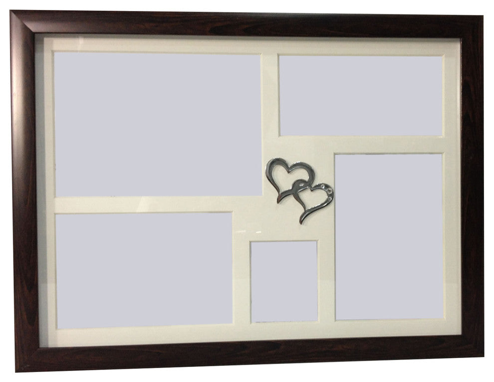 Elegance 40th Anniversary Collage Photo Frame With Double Heart Icon