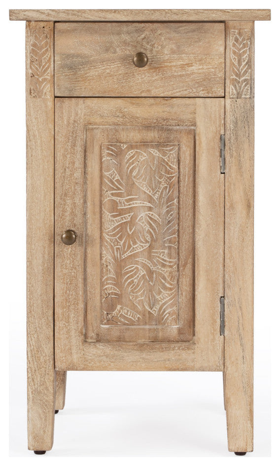 Switra 1-Door 1-Drawer End Table, Light Brown