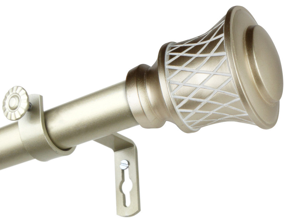 Alina 1" Curtain Rod, Light Gold, 28-48"