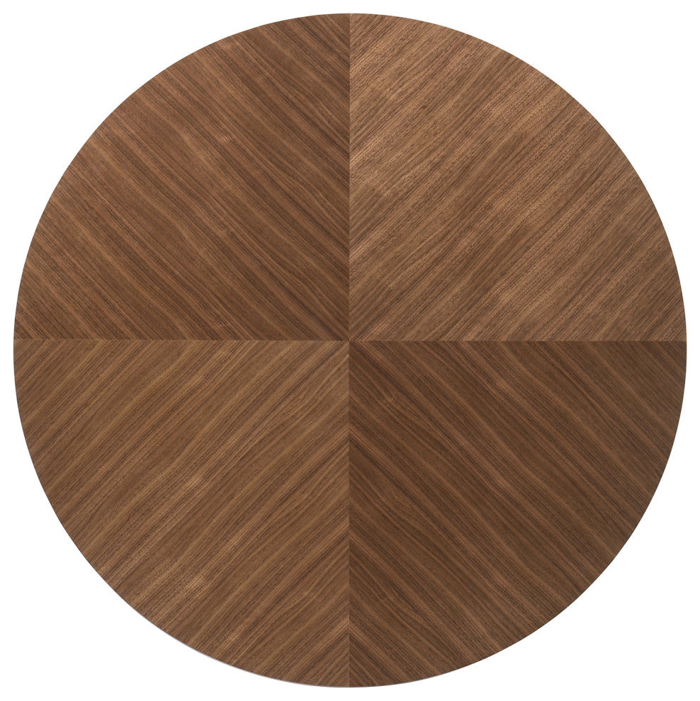 Cosmo Walnut Veneer Coffee Table With Black Metal Base