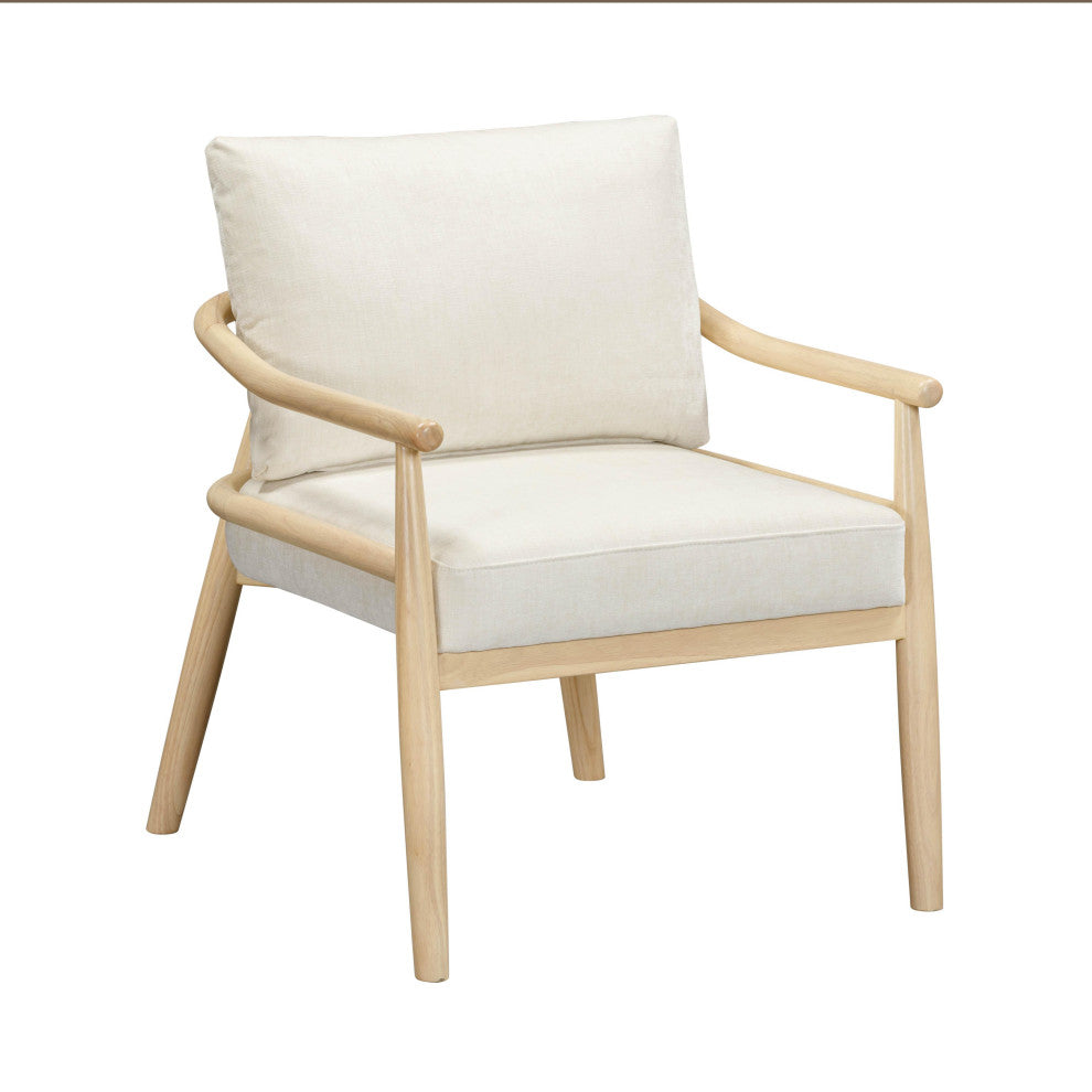 Dixie Chenille Velvet Accent Chair, Cream