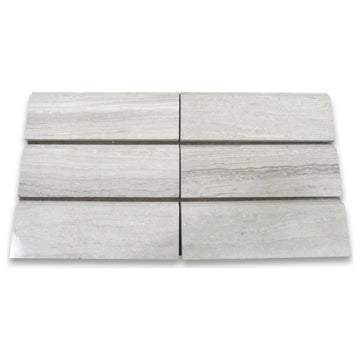 Baseboard Athens Silver Cream Wooden Beige Marble Molding Polish 4x12, 1 piece