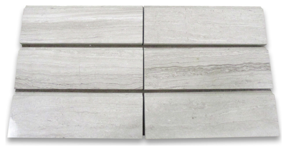 Baseboard Athens Silver Cream Wooden Beige Marble Molding Polish 4x12, 1 piece