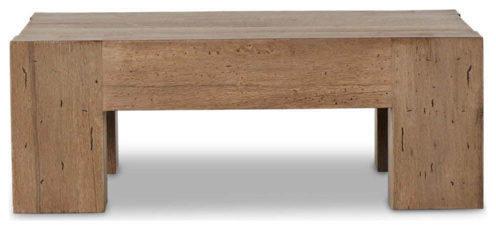 Abaso Small Square Coffee Table Rustic Wormwood Oak