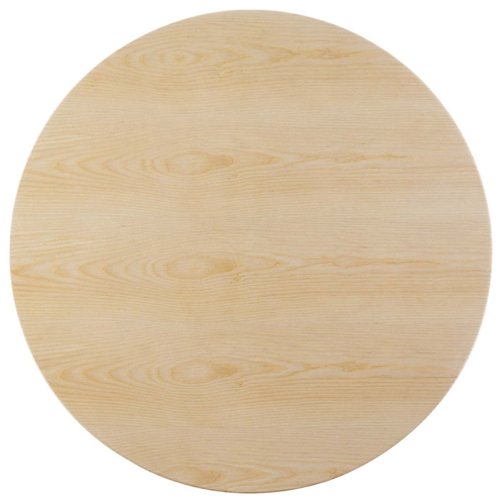 Dining Table, Round, Wood, Black Brown Natural, Modern, Cafe Bistro Restaurant