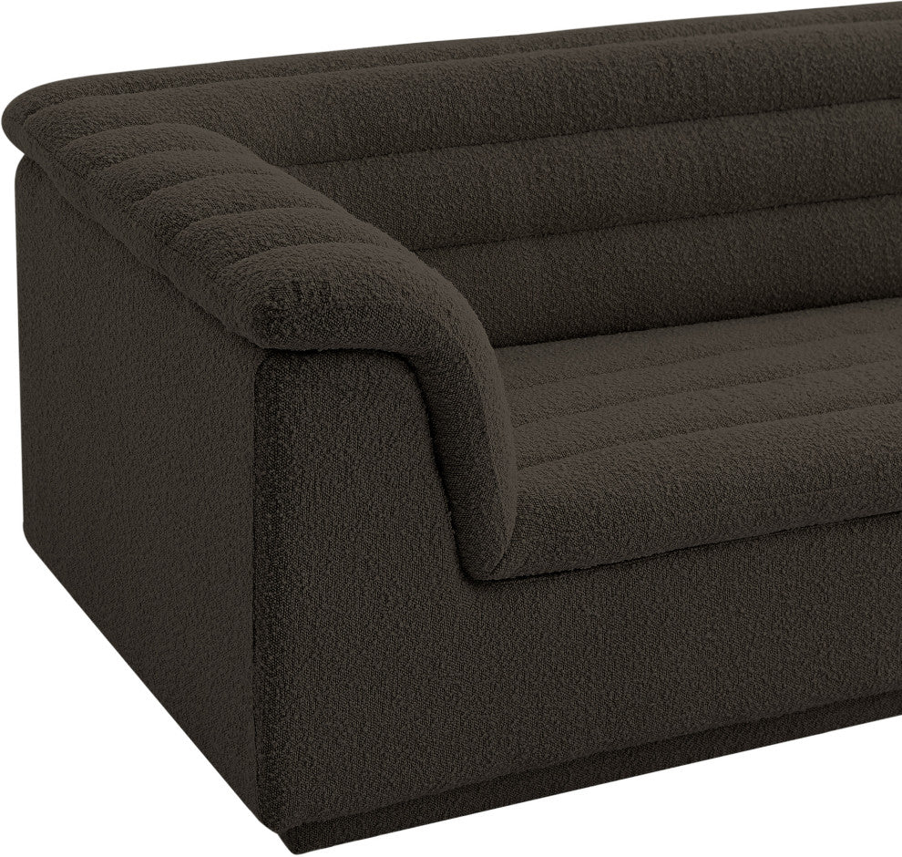 Cascade Upholstered Set, Brown, Boucle Fabric, Sofa