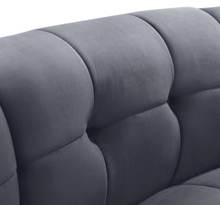 Limitless Velvet Upholstered 1-Piece Modular Chair, Gray