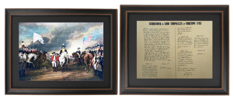 Framed Surrender of Cornwallis at Yorktown with Surrender Letter Replica Set