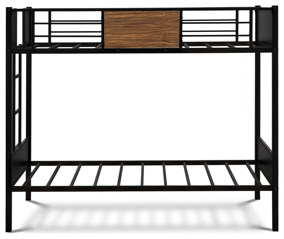 Lynfield Twin Bunk Bed In Powder Coating Black Color