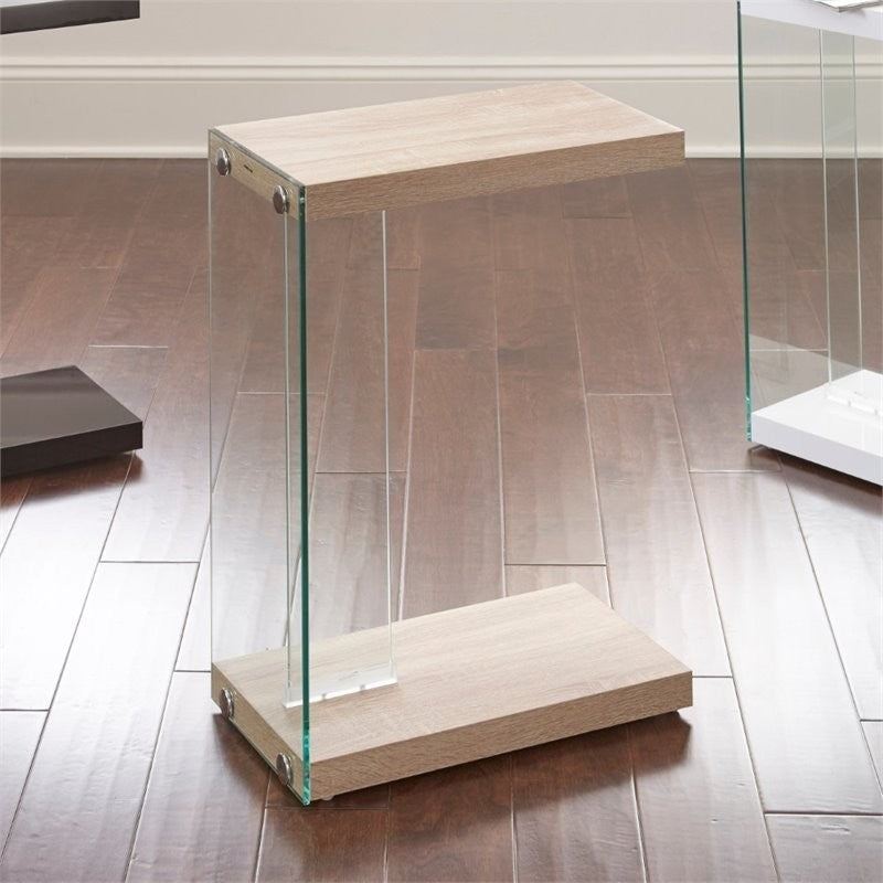 Elaina Chairside Table, Light Oak