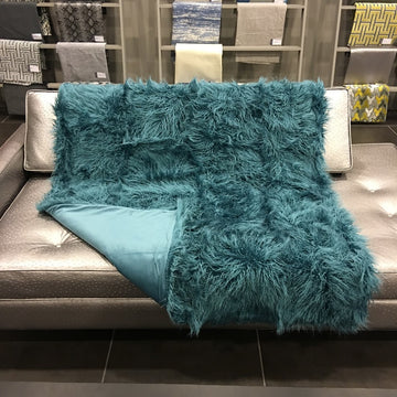Gigi Luxurious Shaggy Faux Fur Throw Blanket, Laguna